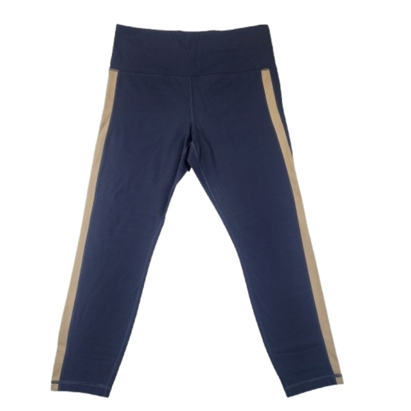 Athleta Pants - Athleta Elation Colorblock 7/8 Tight Leggings in Navy and Tan Womens Large